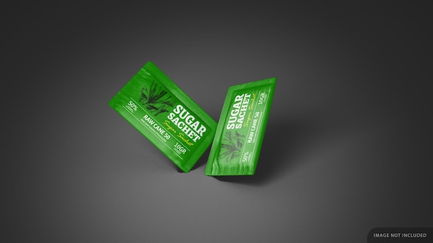 Download Premium Psd Sugar Stevia Sweetener Sachet Mockup Design In 3d Rendering