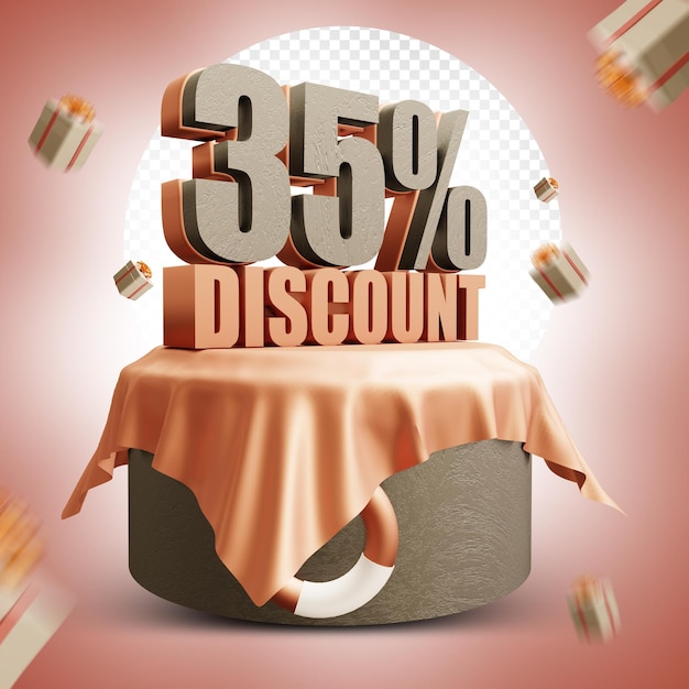 Premium Psd Summer 35 Percent Discount 3d Design