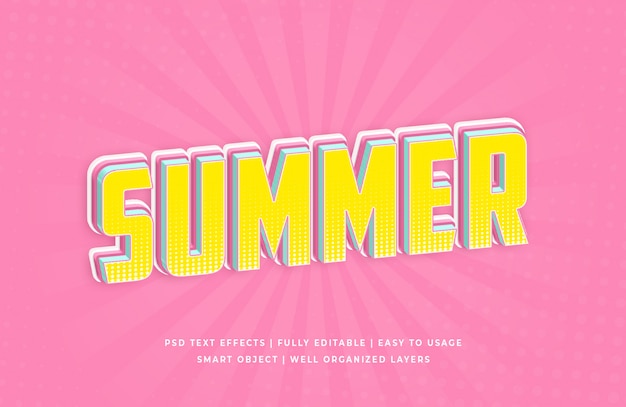 Summer 3d text style effect | Premium PSD File