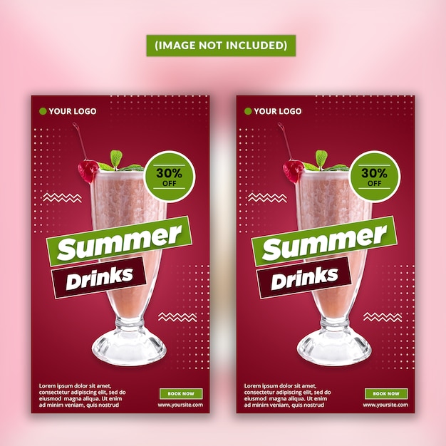 Summer Drink Social Media Story Psd Premium PSD File