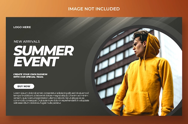 Summer event dynamic banner design psd Premium Psd