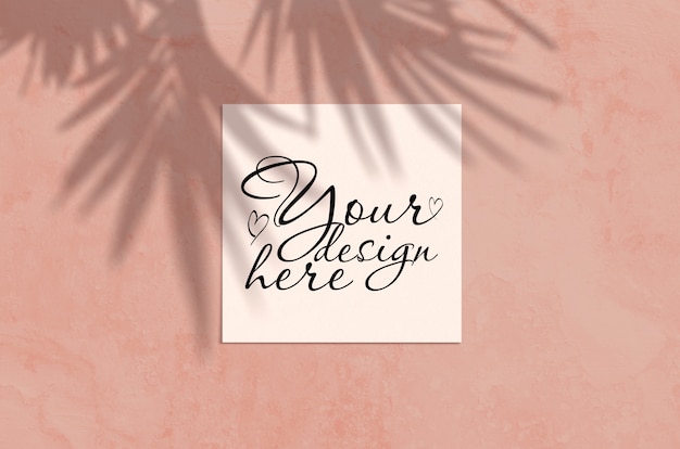 Download Premium Psd Summer Modern Sunlight Stationery Mockup Scene Flat Lay Top View Blank Greeting Card With Palm Leaf And Branches Shadow Overlay PSD Mockup Templates