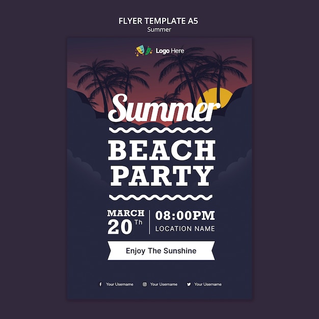 Free Psd Summer Party Flyer Template