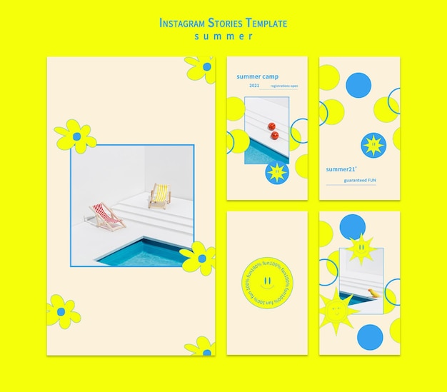 Premium PSD | Summertime instagram stories template