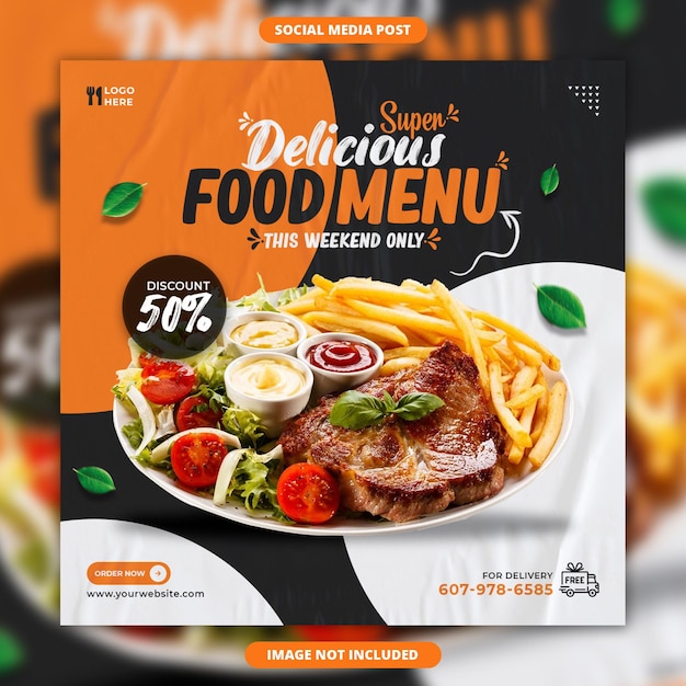 Premium PSD | Super delicious food menu social media and instagram post ...
