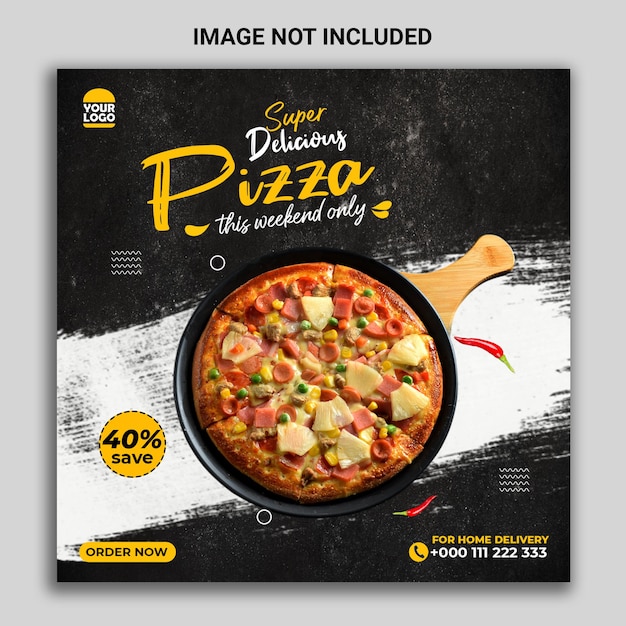 Premium Psd Super Delicious Pizza Social Media Post Design