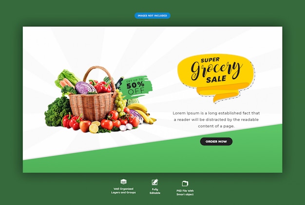 Super Grocery Sale Web Banner Premium Psd File