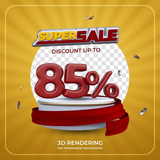 premium-psd-super-sale-promotion-poster-85-percent-off-3d-rendering