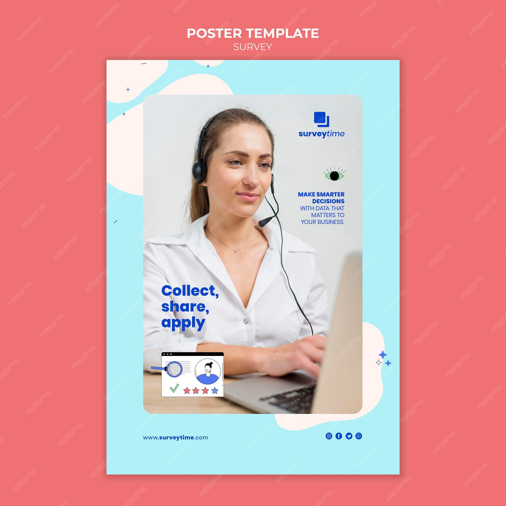 Free PSD | Survey poster design template