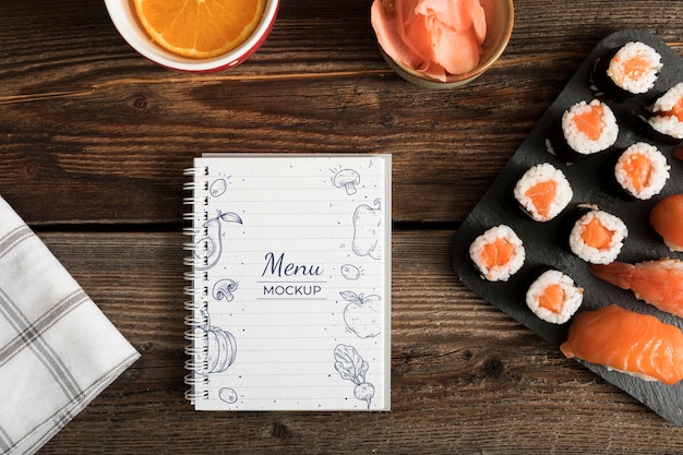 Download Sushi food menu concept mock-up | Free PSD File