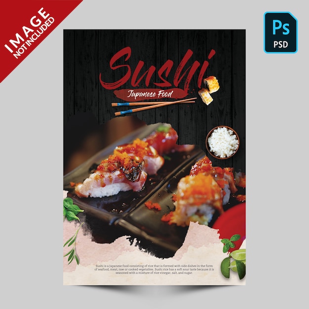 Sushi japanese food fyer premim psd Premium Psd