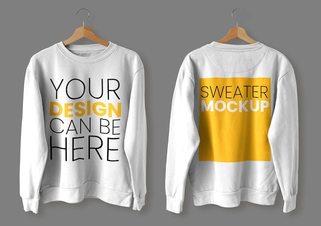 Sweater mockup front and back Free Psd