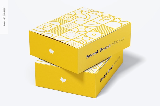  Sweet boxes mockup, stacked