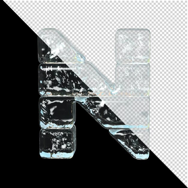 Premium PSD | Symbol from the collection of ice. 3d letter n