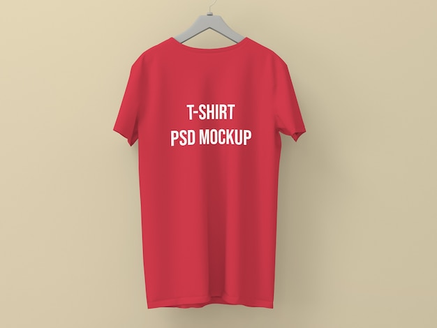 Download T-shirt mock up on a wall PSD file | Premium Download PSD Mockup Templates
