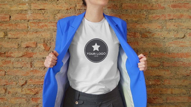 Download T-shirt mockup for logo with jacket (editable color ...
