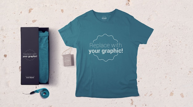 Download Premium PSD | T-shirt packaging and paper tag mockup