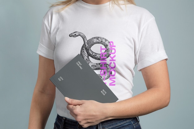 Download Premium PSD | T-shirt with notebook mockup