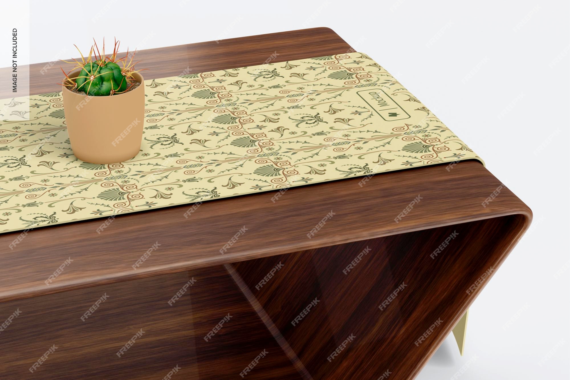 Premium PSD | Table runner mockup, side view