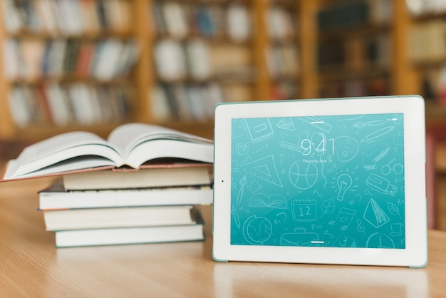 Download Free PSD | Tablet or ebook reader mockup with literature ...