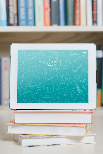 Download Tablet or ebook reader mockup with literature concept ...