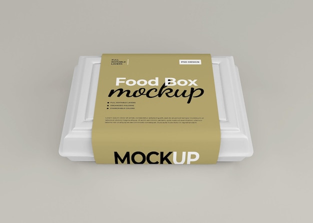 Premium Psd Take Away Food Box Mockup For Fast Food Packaging