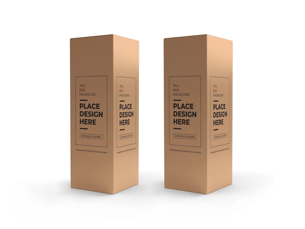 Download Premium PSD | Tall box packaging mockup design isolated