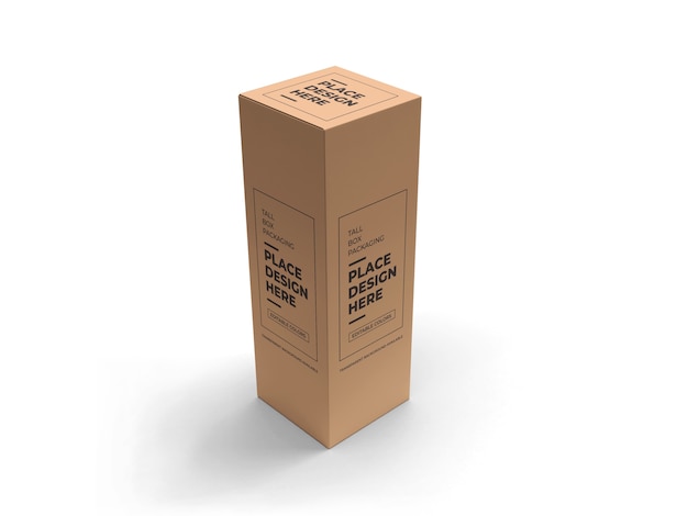 Download Premium PSD | Tall box packaging mockup design isolated