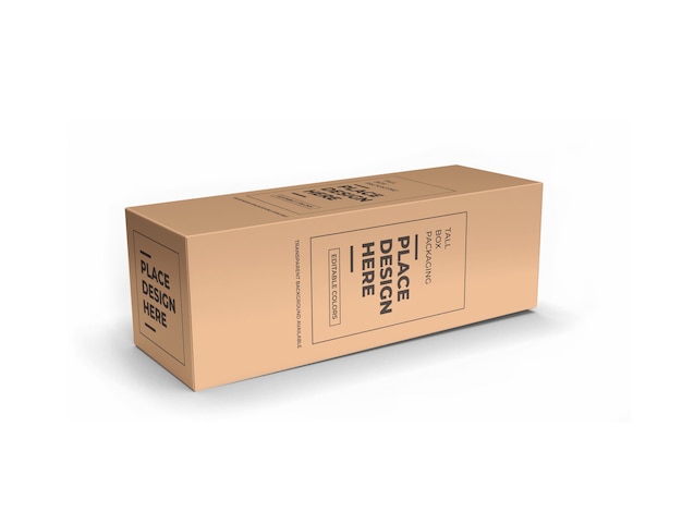 Download Premium PSD | Tall box packaging mockup design isolated