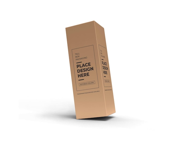 Download Premium PSD | Tall box packaging mockup isolated