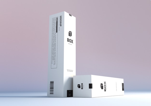 Download Tall packaging box mockup template | Premium PSD File