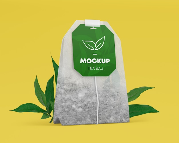 Download Premium Psd Tea Bag With Label Mockup
