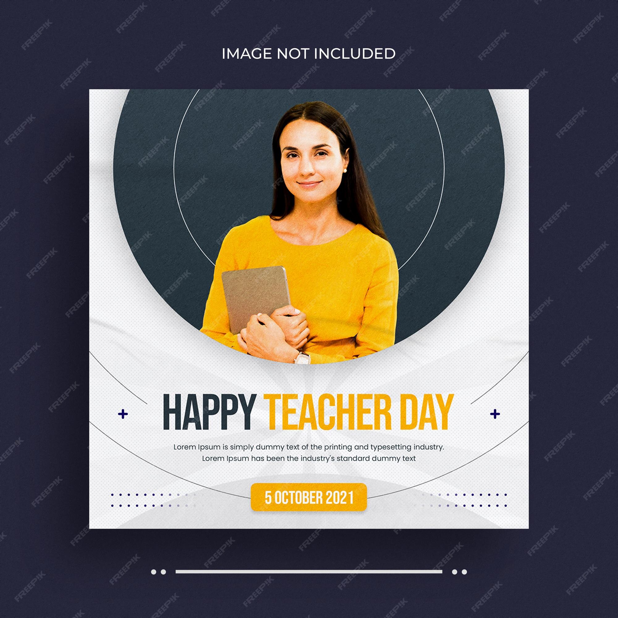 Premium PSD | Teachers day social media post template