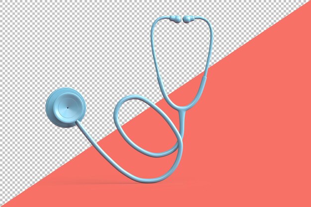 Premium PSD | Teal stethoscope on pink background. 3d illustration