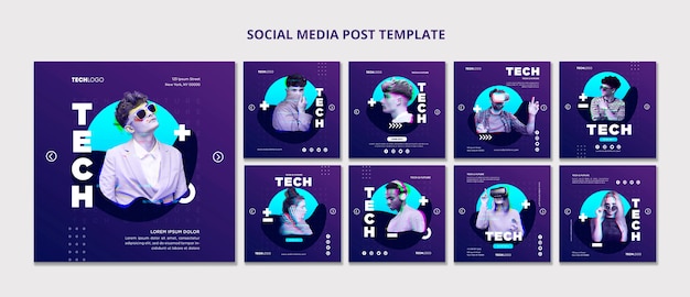 Download Tech & future social media post template concept mock-up PSD file | Free Download
