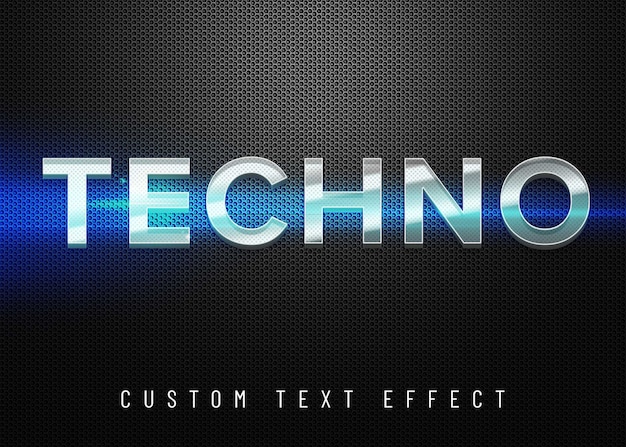  Techno  3d text  effect Premium PSD File