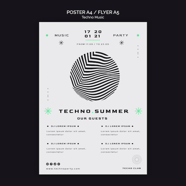 free-psd-techno-music-summer-festival-poster-template