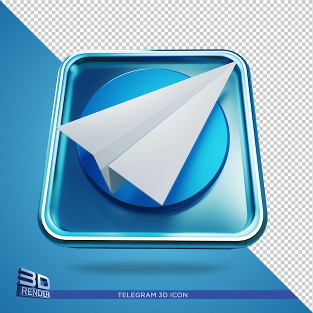 Download Premium PSD | Telegram 3d rendering icon isolated