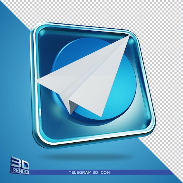 Download Premium PSD | Telegram 3d rendering icon isolated