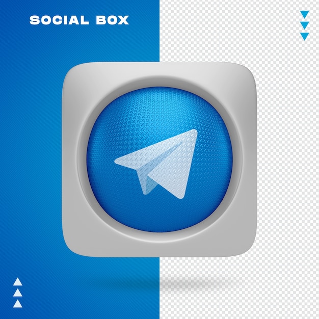 Download Premium PSD | Telegram box in 3d rendering isolated