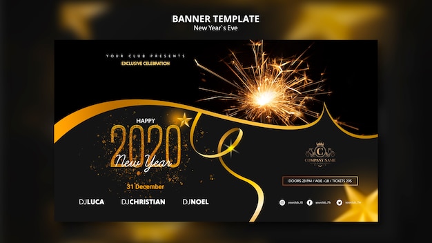 Download Free Psd Template Concept For New Year Eve Banner PSD Mockup Templates