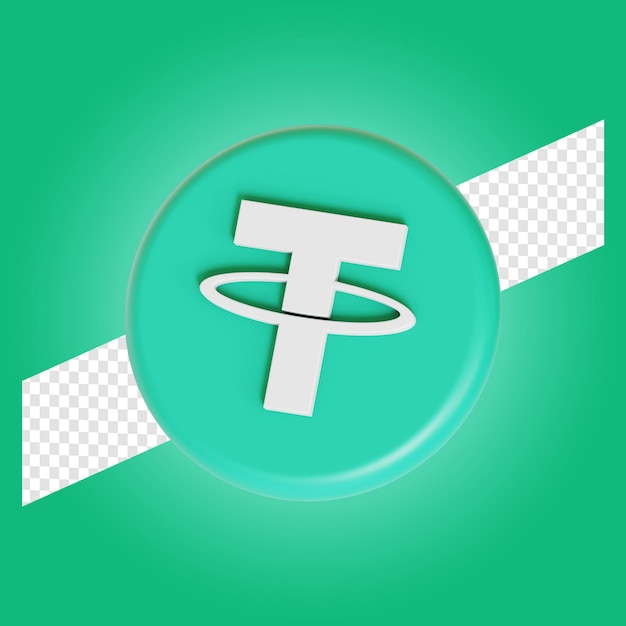 Premium PSD | Tether cryptocurrency symbol logo 3d illustration