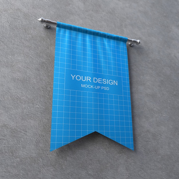 Download Textile banner mockup on grey wall PSD file | Premium Download