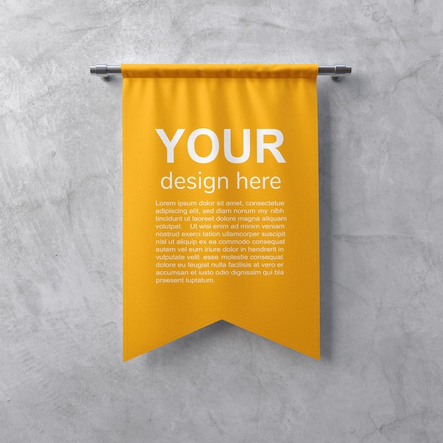 Download Premium PSD | Textile banner mockup on grey wall