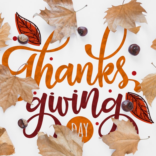 Thanksgiving mockup with copyspace PSD Template