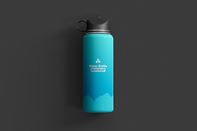 Download Premium PSD | Thermos water bottle top view mockup isolated
