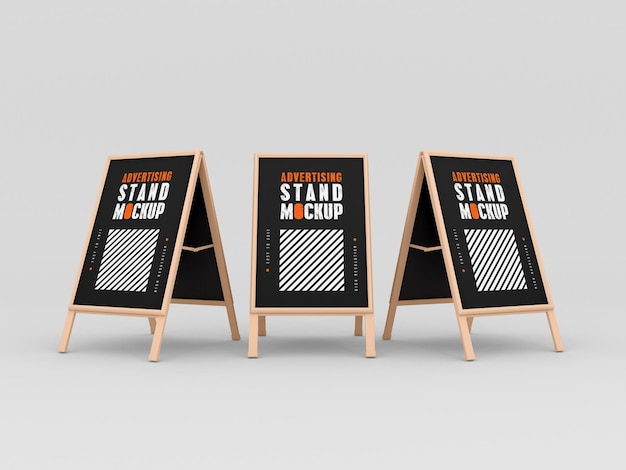 Download Free PSD | Three advertising stand mockup