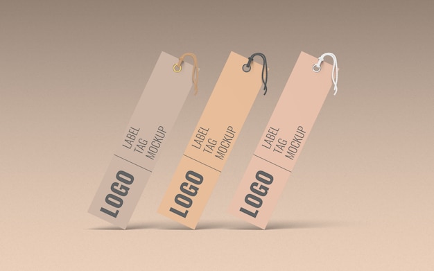 Download Premium PSD | Three clothes label tag mockup front view
