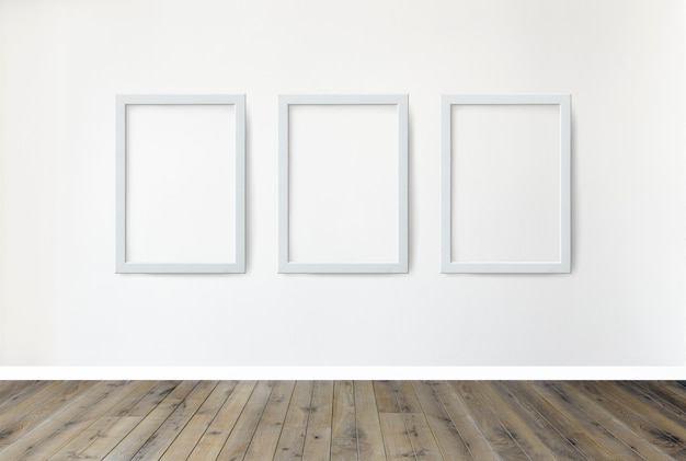 Premium PSD | Three frames on a wall