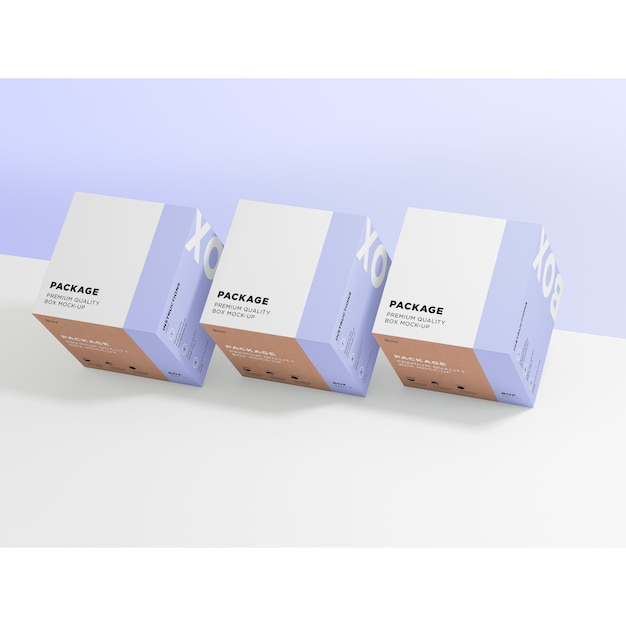 Download Three identical boxes mock up PSD file | Premium Download